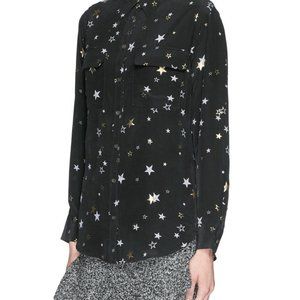 Equipment Metallic Star Shirt silk Black